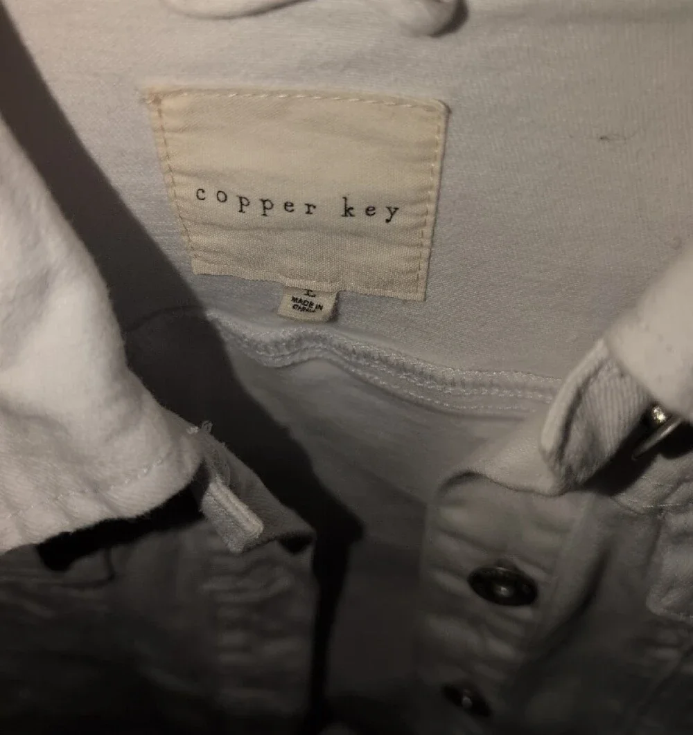 White Kids Denim Jacket - Copper Key